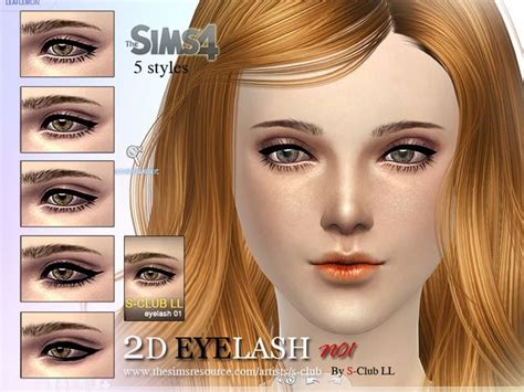S Club Ll Thesims4 Eyelash 01 Sims 4 Cc Makeup Sims 4 Cc Skin Eyelashes