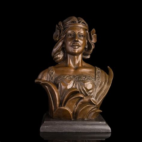 Famous Classical Figure Feminine Sculpture Lady Bust Bronze Figurines Fireplace Porch Place