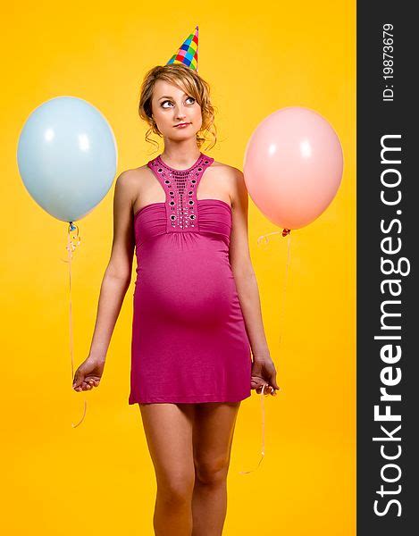 Lovely Pregnant Young Woman With Balloons Free Stock Images And Photos 19873679
