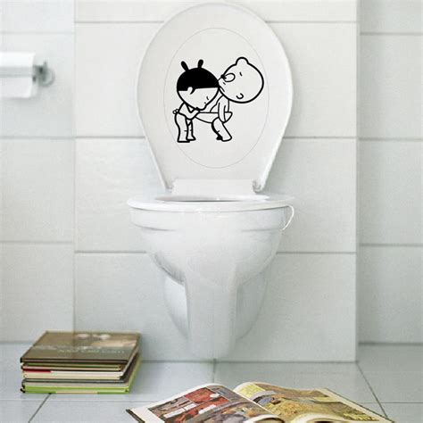 Bathroom Toilet Sticker Seat Sign Vinyl Art Toilet Seat Art Decor