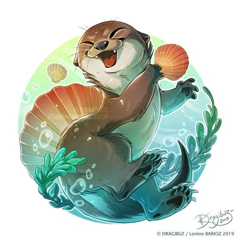 Otter Playing By Dragibuz On Deviantart Otter Art Cute Animal