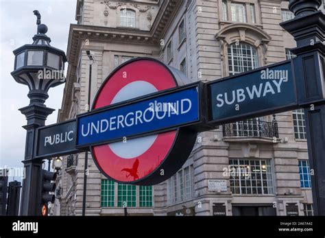 Piccadilly Circus Station Underground Tube Street Sign London