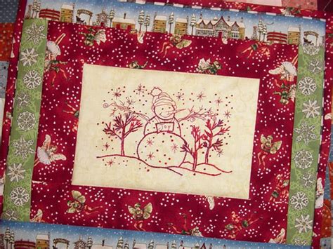 Snowman Christmas Redwork Hand Embroidery Pdf Pattern Etsy