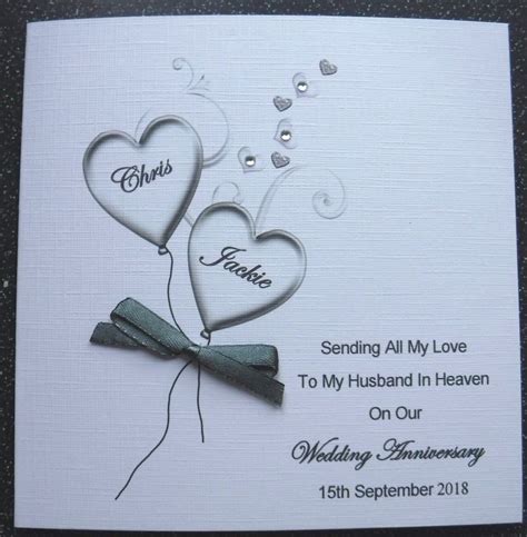 HANDMADE PERSONALISED OUR WEDDING ANNIVERSARY IN HEAVEN HUSBAND WIFE