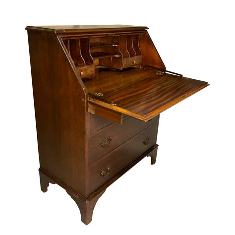 antique chippendale style flame mahogany drop front secretary desk scranton antiques