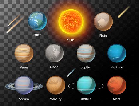 Planets Colorful Vector Set Illustrations Creative Market