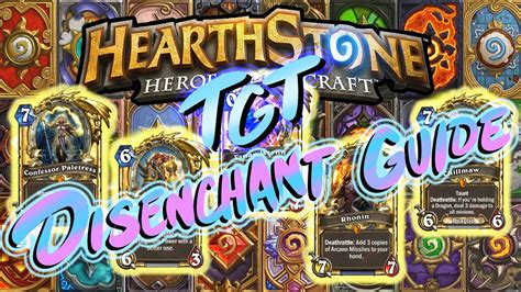You do not have to disenchant the cards to receive the dust. Hearthstone: The Legendary TGT Disenchant Guide - YouTube