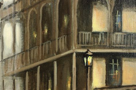 New Orleans Street Scene Vintage Original Oil Painting Scully 31 Tall