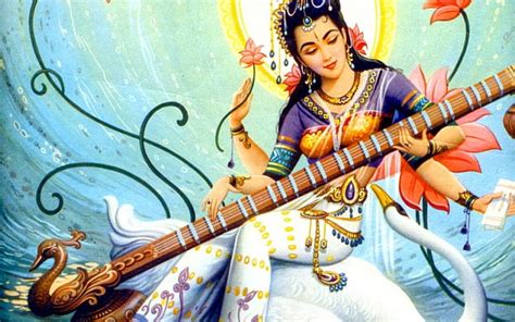 Goddess Saraswati Instrument Saraswati Bird Goddess Hd Wallpaper Peakpx
