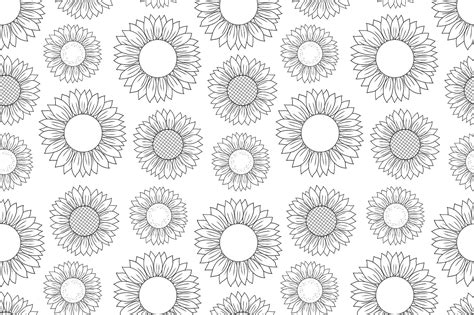Sunflowers pattern. Sunflowers graphics. Sunflowers SVG By ...