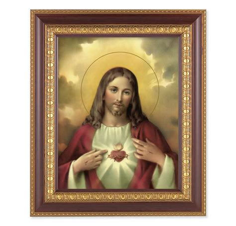 Sacred Heart Of Jesus Cherry Gold Framed Art Buy Religious Catholic Store