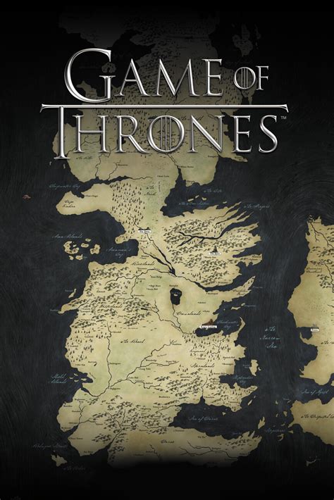 Poster Bilde Game Of Thrones Westeros Map Merchandise Europosters