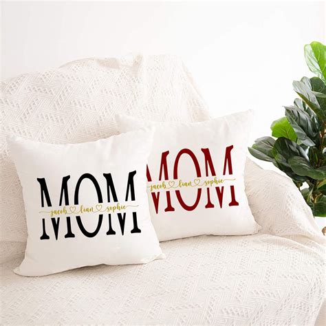 Personalized Mom Pillow Cover Mothers Day T Custom Throw Etsy