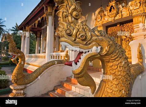 Phaya Naga Dragons Wat That Foon Vientiane Laos Stock Photo Alamy