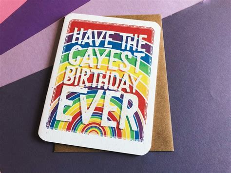 Gayest Birthday Ever Card Lgbtq Birthday Card Queer Etsy