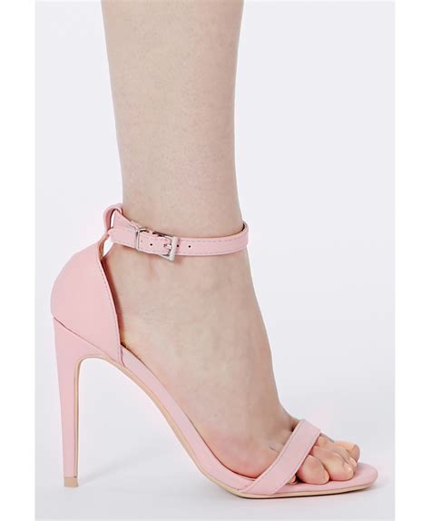 Missguided Clara Pink Strappy Heeled Sandals In Pink Lyst