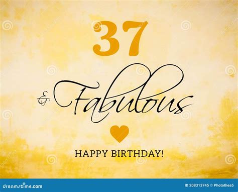 37th Birthday Card Wishes Stock Illustration Illustration Of
