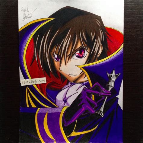 Code Geass Lelouch Lamperouge Traditional Art Anime Coding