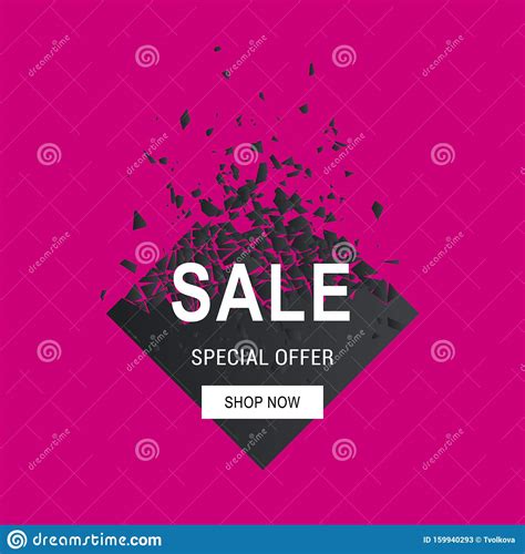 Sale Banner With Effect Explosion. Vector Illustration. Stock Vector ...