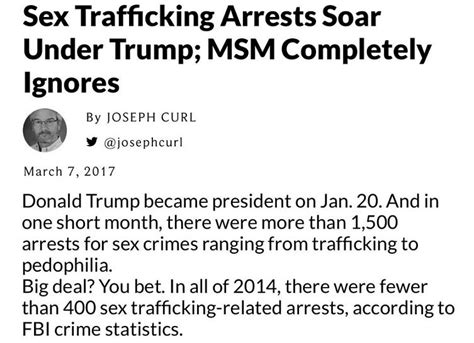 Trumps War On Sex Trafficking Threesevenss Newsletter