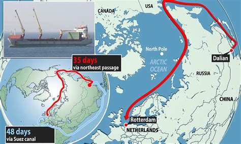 Your exact time may vary depending on wind. Climate change shortcut: Chinese cargo ship attempts to ...