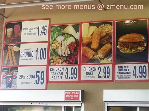 Sample a hot dog and drink for $1.50 and a great selection of other popular items like chicken wings, pizza. Online Menu of Costco Food Court Restaurant, Sacramento, California, 95815 - Zmenu