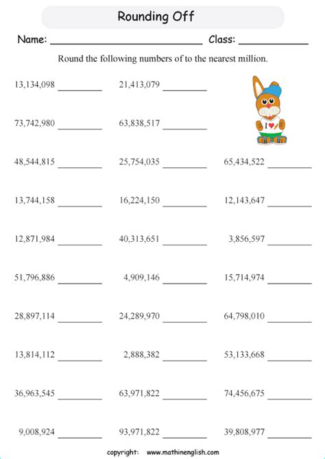 Worksheets On Rounding Numbers For Grade 5