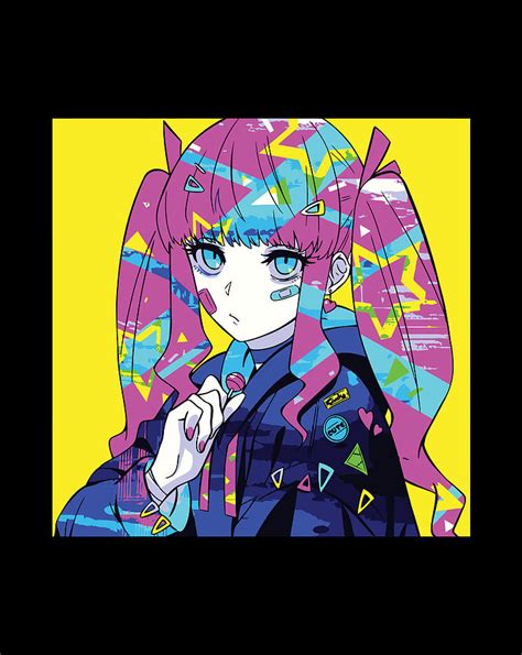 Vaporwave Anime Girl Aesthetic Retro 80s 90s Lofi Waifu Drawing By