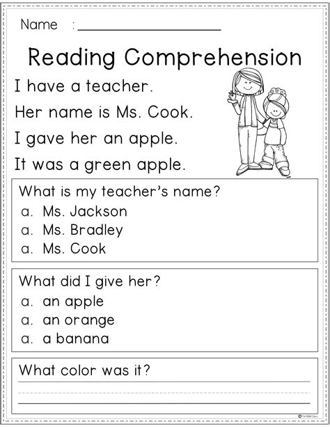 Elementary Reading Comprehension Worksheets Pdf