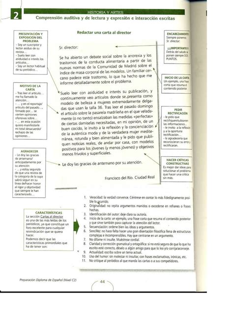 Carta Al Director C2 Palabras De Vocabulario Tipologias Textuales