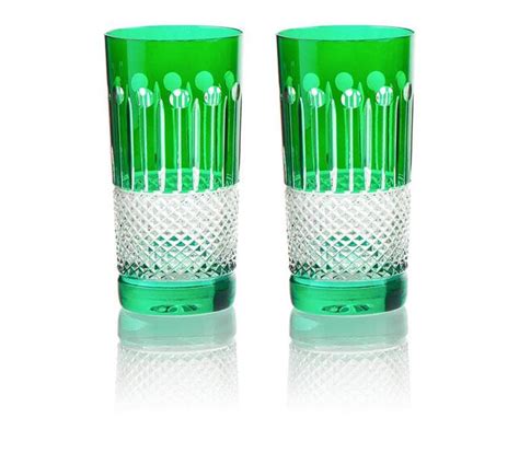 Emerald Crystal High Ball Glasses Set Of 6 Gurasu Crystal