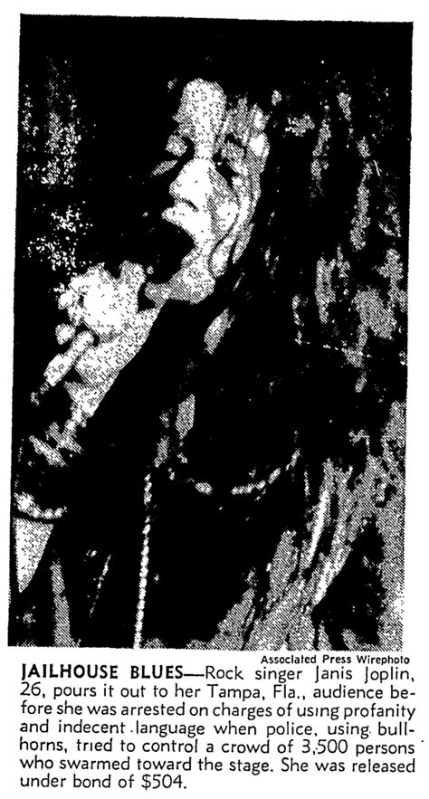 Nov 16 1969 Janis Joplin At Curtis Hixon Hall Tampa Florida United