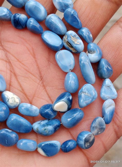 A Quality Blue Opal Gemstone Beads 6 Inches Full Etsy