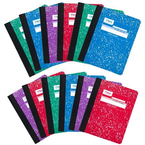 Mead Composition Notebook 12 Pack Wide Ruled Paper 9 34 X 7 12