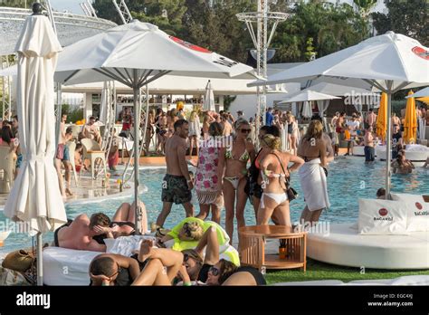 Ocean Beach Club San Antonio Ibiza Spain Stock Photo Alamy