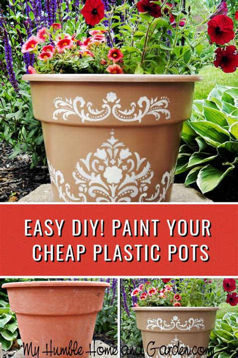 Easy Diy Paint Your Cheap Plastic Pots My Humble Home And Garden