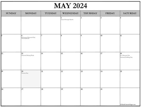 May 2023 Calendar With Holidays And Observances Imagesee