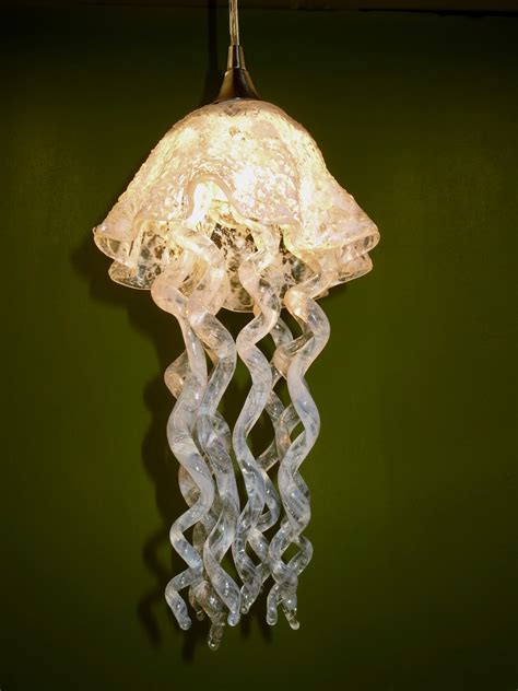 Jellyfish Pendant Light Chandelier Lighting Blown Glass White