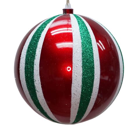 Get Red White And Green Stripe Shatter Resistant Ornament 9 Inch In