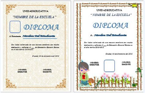 Pack De Plantillas De Diplomas Para Editar Con Word Bs 50000000 En