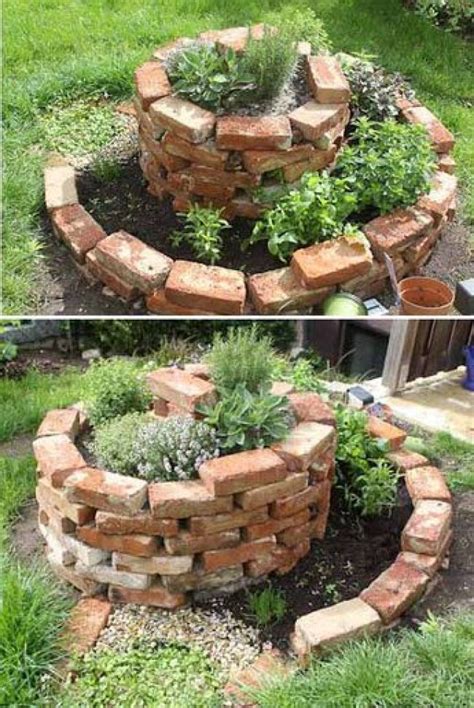 Herb Spiral Made Of Bricks Garden Pinterest Garden Herb Garden And