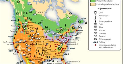 North America Natural Resources Map