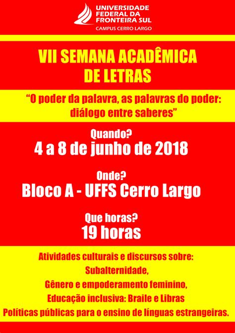 Cartaz Semana Acadêmica De Letras