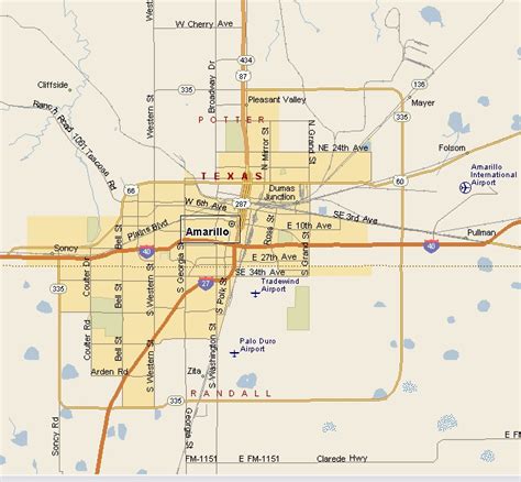 Amarillo Texas Carte Et Image Satellite