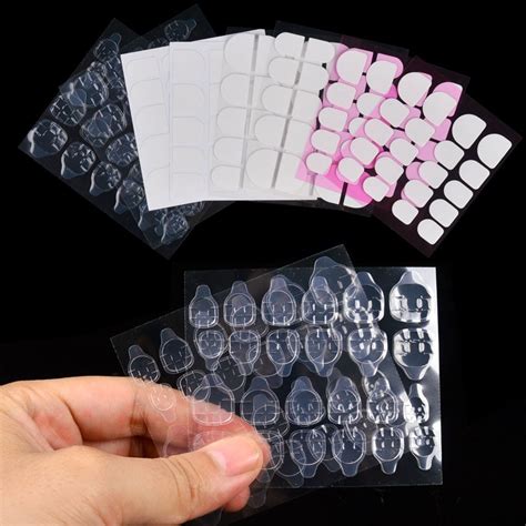 Lcj Clear Nail Tabs Double Side Self Adhesive Stickers False Nail Art
