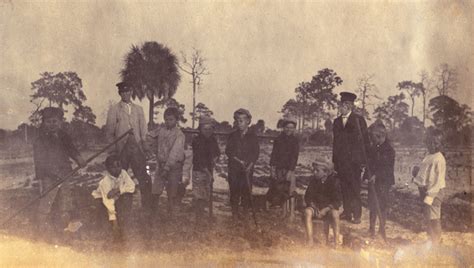 Florida Memory Group Portrait Of Koreshan Men And Boys With Garden