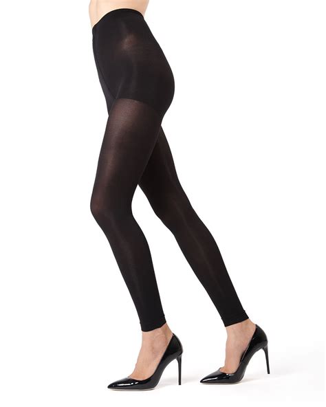 Memoi Memoi Completely Opaque Control Top Footless Tights Large X