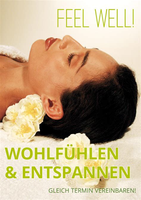 Plakat Feel Well Din A1 Kosmetik Wellness Massage