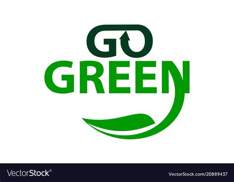 Go Green Logo Design Template Royalty Free Vector Image