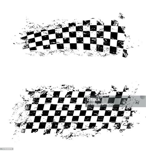 Motorsport Race Grunge Checkered Flag Background Stock Illustration